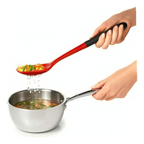 Oxo Oxo Good Grips Silicone Slotted Spoon, Red