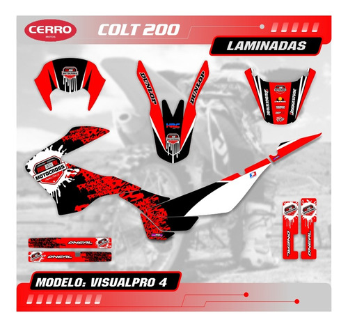 Calcos-kit Grafica Cerro Colt 200 Enduro - Laminados