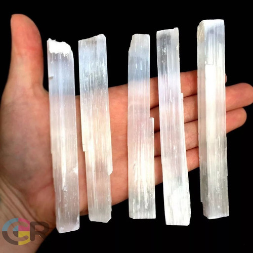 Bastão De Pedra Selenita Branca Bruta Natural - 13 A 15cm