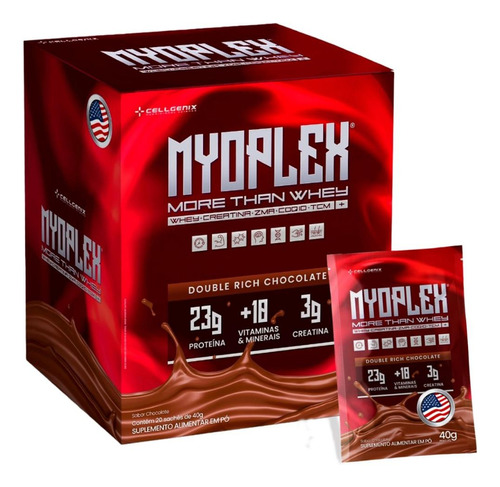 Myoplex Protein 20 Sachês De 40g (800g) - Cellgenix Sabor Chocolate