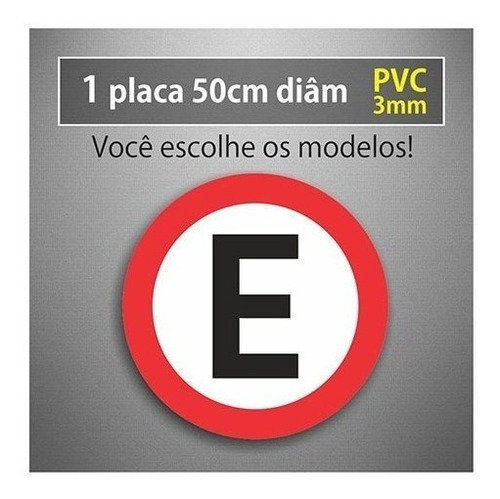 Placa Estacionamento Permitido - 50cm Diâmetro - Pvc 3mm