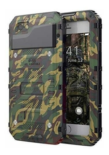 Funda Compatible Con iPhone 6s Metálica Resistente Camuflaje