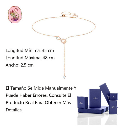 Collar Infinity Swarovski En Plata Y Oro Rosa Rosa
