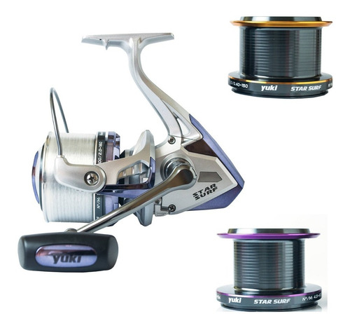 Reel Frontal Yuki Star Surf 10000 Lance Costa + 2 Carreteles