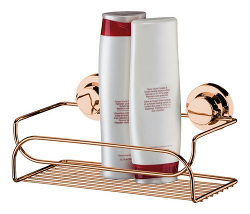 Suporte Multiuso Shampoo Banheiro Com Ventosa Rosé Gold Luxo