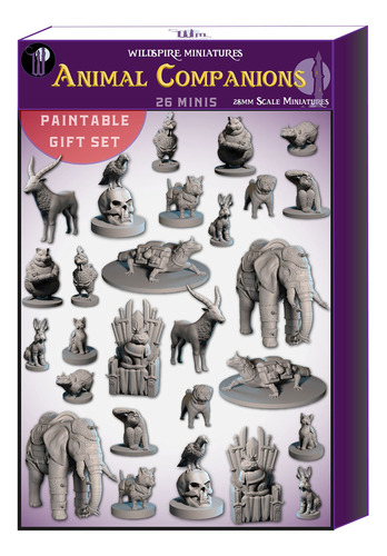 Wildspire 26 Mini Animales Para Miniaturas Dnd De 1.102in, M