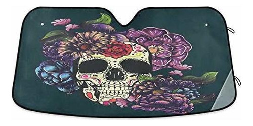 Parasol Carro, Oarencol Sugar Women Skull Flower Car Windshi