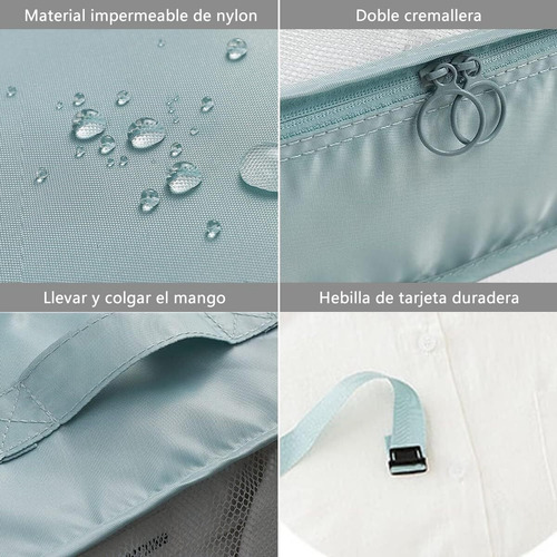 Juego De 9 Bolsas Almacenamiento Viaje, Bolsas Impermeables