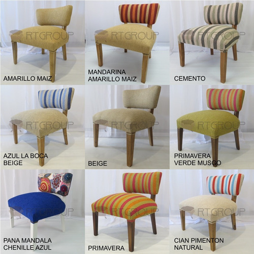 Imagen 4 de 10 de Silla Sillon Matero Poltrona Chenille Roble Tapizado Premium