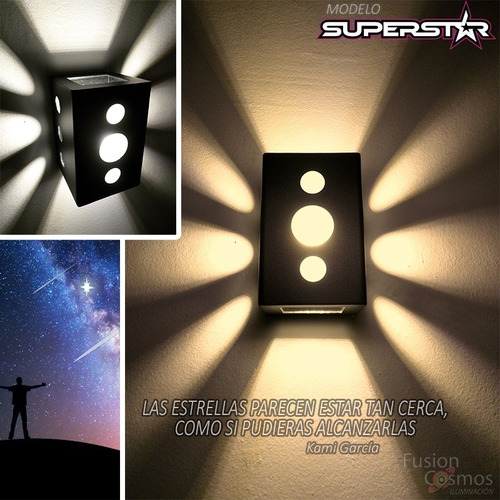 Imagen 10 de 10 de Aplique Pared Exterior Efecto X C/ Led Potente 12w Pack X8un