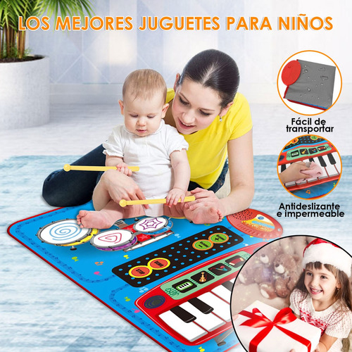 Alfombra Musical Piano Y Tambor Juguete Para Niños 70x45cm
