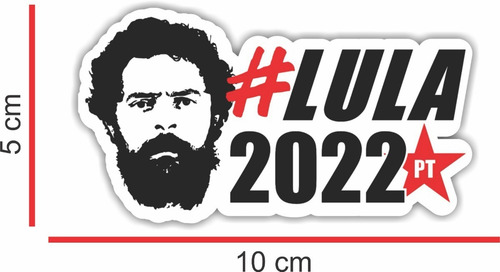 Imagem 2 de 6 de 50 Adesivos Autocolante Lula 13 Presidente 2022 Brasil