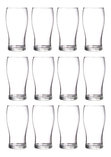Imagen 1 de 7 de Vaso De Vidrio Rigolleau Pinta Cerveza 540ml X12 Unidades