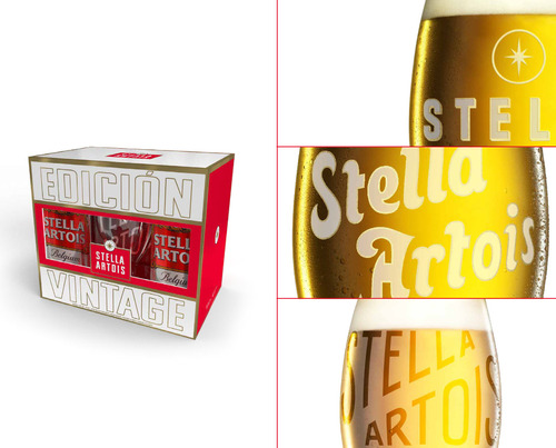 Gift Pack 1 Copa Vintage X330ml Stella +4 Latas X473ml