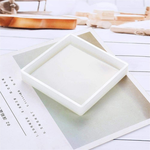 4pcs Moldes Resina Posavasos Silicona Cuadrados Bricolaje