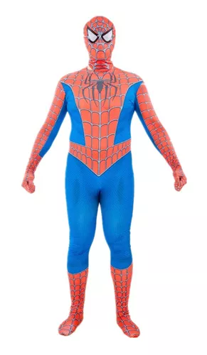 Fantasia Halloween Homem Aranha Com Máscara Tamanho G