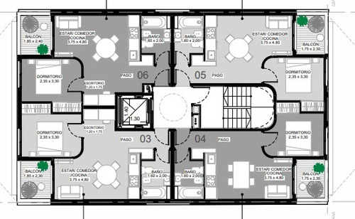Departamento 2 Dormitorios Venta Pozo Moreno 1100