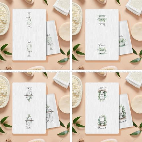 Set De 4 Toallas De Mano Para Baño Botánico Bohemio, Toalla
