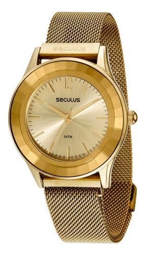 Relógio Seculus Feminino Analógico Dourado 77133lpsvds1