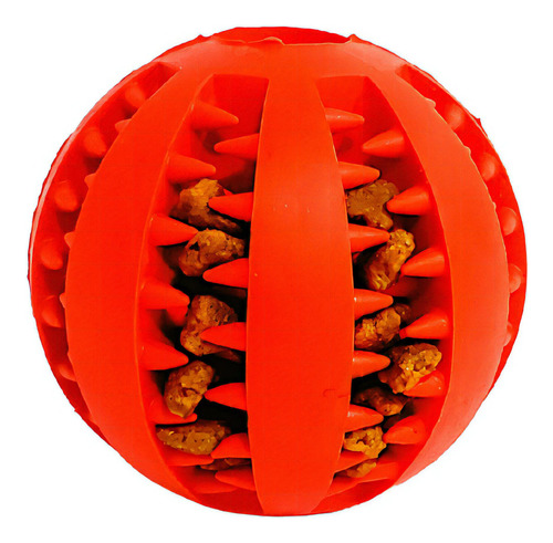 Brinquedo Para Pet Bola Alimentadora 7cm Vermelho