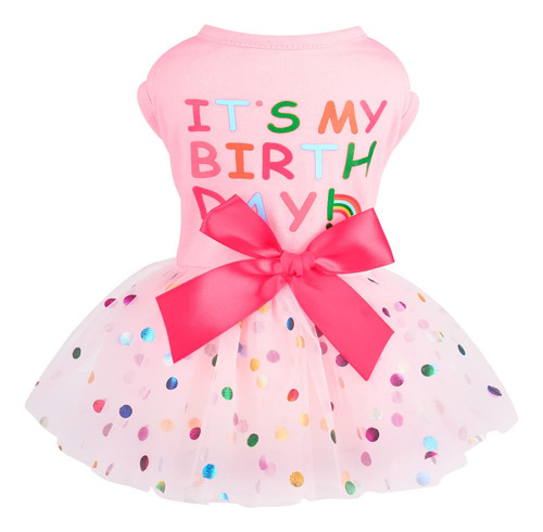 Vestido Para Perro De Niña De Cumpleaños, Ropa Para Perros P