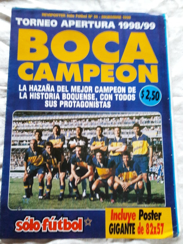 Reviposter Solo Futbol N° 34 Boca Campeon 1998/99