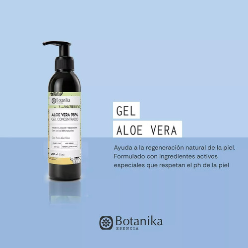 Gel Concentrado Aloe Vera 98% Botanika Natier Calma 200ml