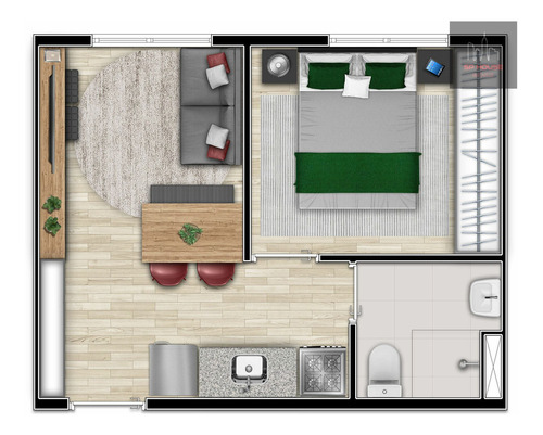 Imagem 14 de 15 de Apartamento Studio À Venda Na Bela Vista Próximo A Estação Japão Liberdade - Tc1551