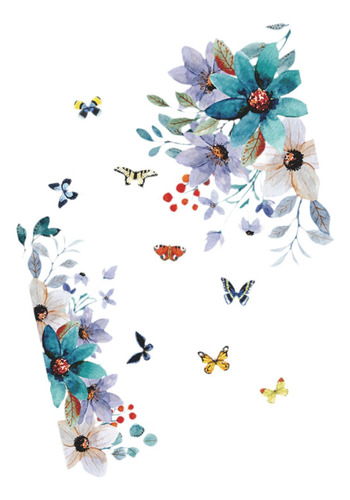 Adhesivo De Pared Con Diseño De Flores, Accesorio De