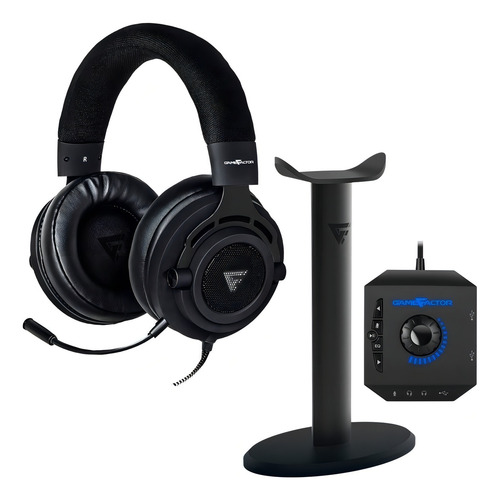 Amplificador de base USB Headband Gamer Hsg601 Gamefactor Pc 7.1 preto
