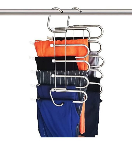 Magic Pants Hangers Ahorro De Espacio, Rack De Acero Inoxid