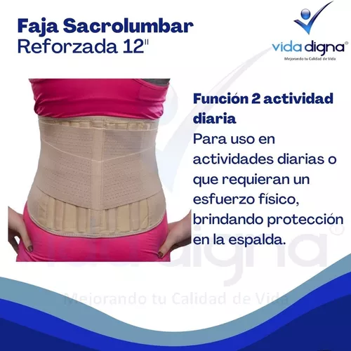 Soporte Faja Sacro Lumbar Ortopedica Reforzada 12 Pulgadas