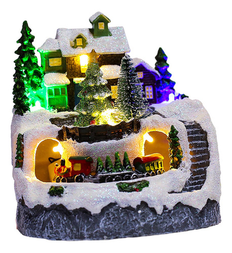 Escena De Nieve De La Casa De Pueblo De Navidad Para La