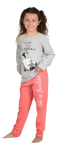 Pijama Algodón Nena Pinguinos T 4-10 Berne Art 239c