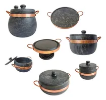 Comprar 8 Pç Pedra Sabão Panelas Pressão Rústico Grelha Fondue Carne