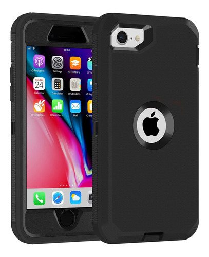 Carcasa Para iPhone SE De Policarbonato Duro Color Negro