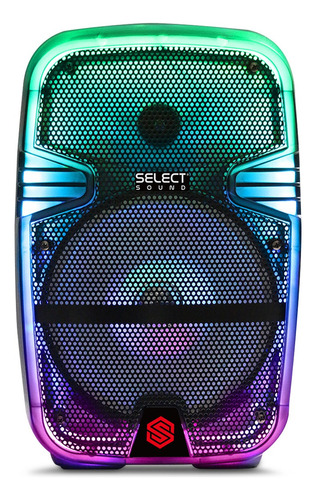 Bafle Con Luces Led Select Sound Bt1609 8 Pulgadas Color Negro