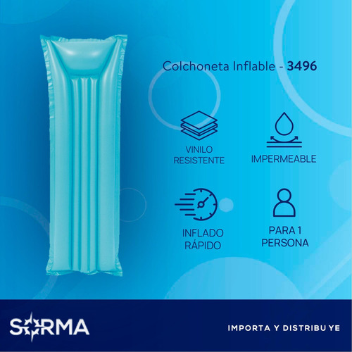 Imagen 2 de 9 de Colchoneta Inflable Pileta
