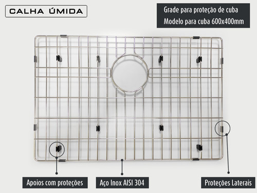 Imagem 5 de 7 de Grade Aramada Inox Proteção Fundo Pia Cuba Eletropolid 60x40
