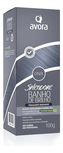 Avora Splendore Banho De Brilho Tonalizante 3d 100g - Cinza