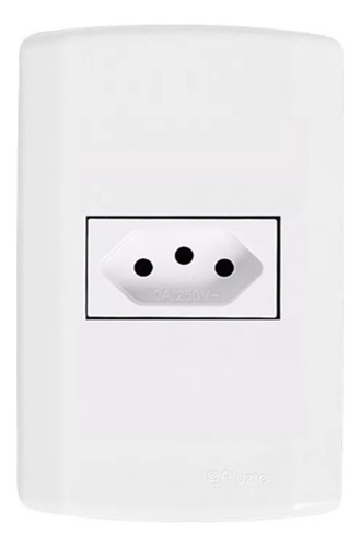Tomada 10a Modular Simples Reforçada 4x2 Branca Pluzie Nfe
