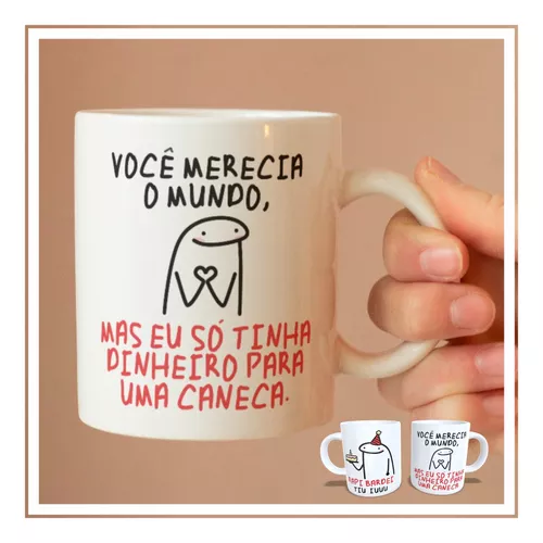 Caneca Porcelana a Flork Meme Feliz Aniversario Felicidades