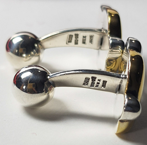 Originales Mancuernillas Tane Gemelos Plata 925 Vermeil Oro (Usado)
