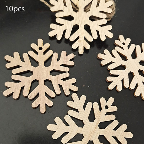 10 Piezas De Rodajas De Madera De Navidad, Recortes De
