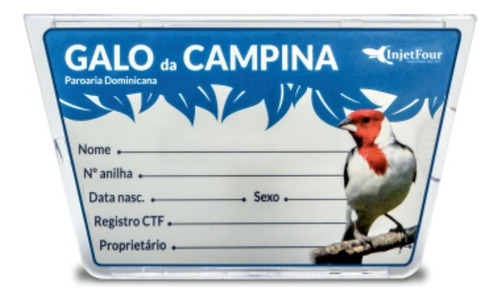 Placa De Identificacao Para Galo De Campina Injetfour