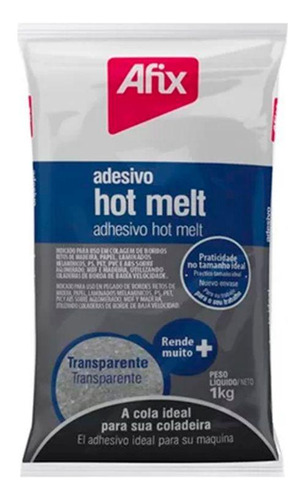 Cola Afix Hot Melt Baixa Temperatura 1814 1kg Transparente