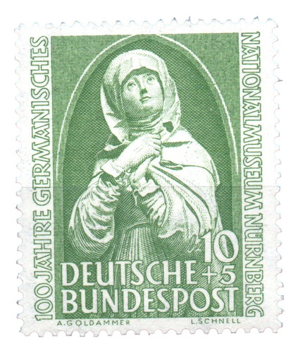 Estampilla De Alemania 1952 Madonna De Nuremberg Mnh.