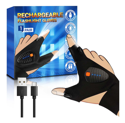 Apicey Guantes De Linterna Led Recargables, Regalos Para Hom