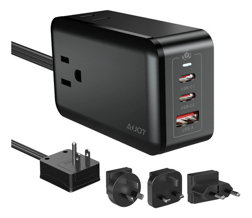 Aijoy Estación De Carga De Cargador Usb C De 65 W Con 4 Adap