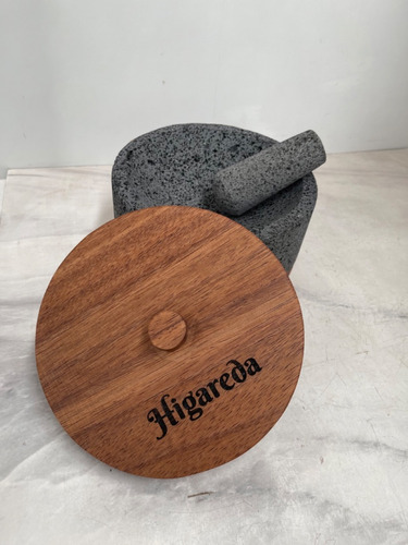 Molcajete Calli Piedra Volcanica Base Y Tapa Personalizable